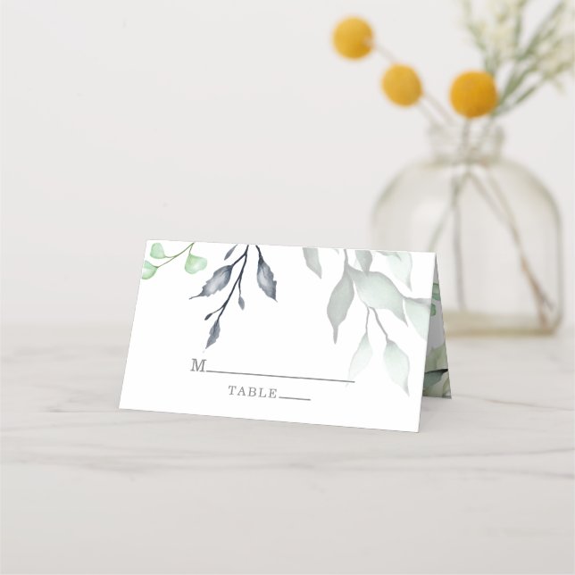 Tarjeta De Asiento Elegante Boda botánico (Anverso)