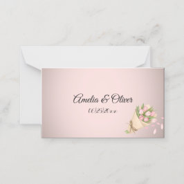 Tarjeta De Asiento Elegante Boda Bouquet de Tulipanes Rosados