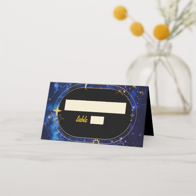 Tarjeta De Asiento Elegante boda celeste azul (Anverso)