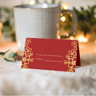Tarjeta De Asiento Elegante boda chino de doble felicidad