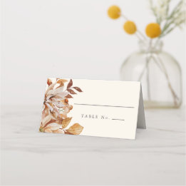 Tarjeta De Asiento Elegante Boda de acuarela de otoño