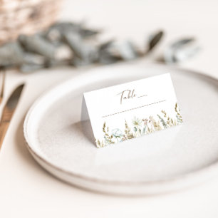 Tarjeta De Asiento Elegante Boda de color de agua seco