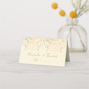 Tarjeta De Asiento Elegante Boda de diseño tradicional indio