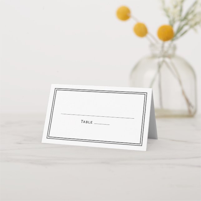 Tarjeta De Asiento Elegante Boda de estilo sencillo y elegante (Anverso)