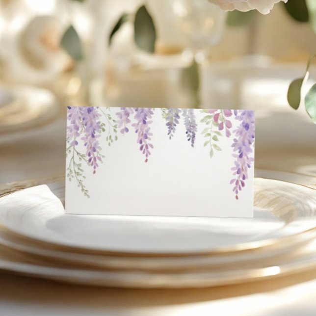 Tarjeta De Asiento Elegante Boda de Flores de Wisteria Púrpura (Subido por el creador)