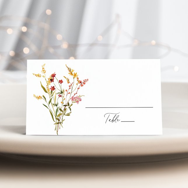 Tarjeta De Asiento Elegante Boda de flores silvestres de verano (Subido por el creador)