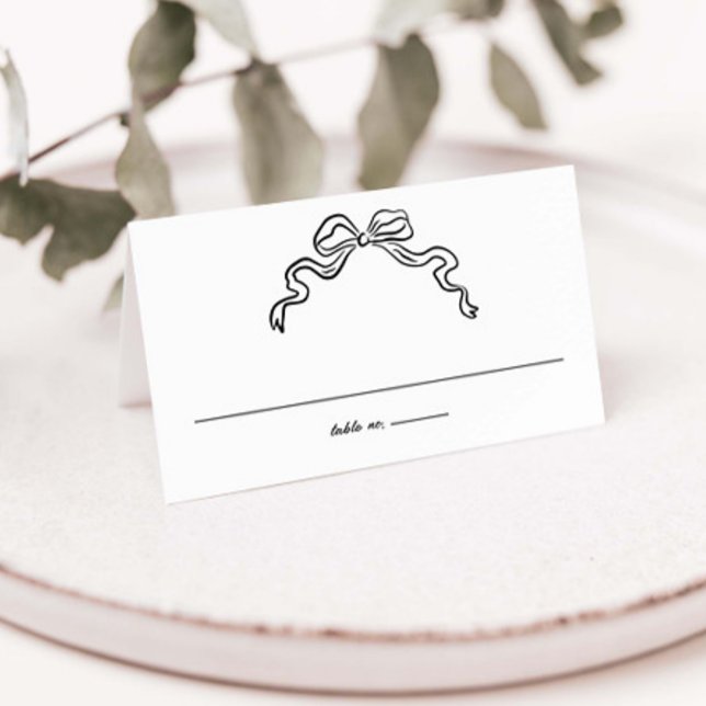 Tarjeta De Asiento Elegante Boda de garras de cinta de cinta dibujada (Subido por el creador)