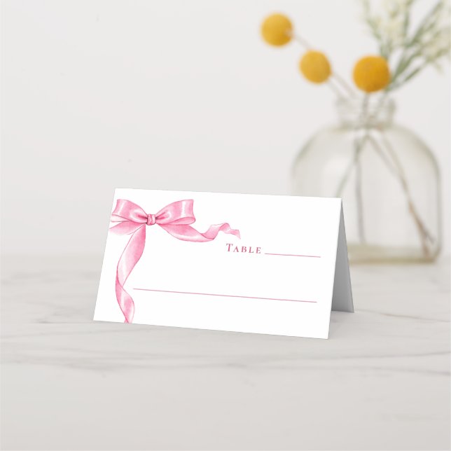 Tarjeta De Asiento Elegante Boda de inclinación suave y rosa (Anverso)