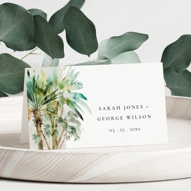Tarjeta De Asiento Elegante Boda de Palm Trees Tropicales (Subido por el creador)