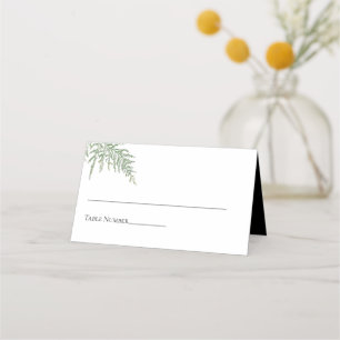 Tarjeta De Asiento Elegante Boda de Verdor de Ferrocarril Blanco Negr