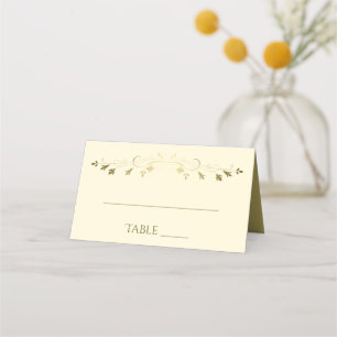 Tarjeta De Asiento Elegante Boda Filigree Gold & Cream
