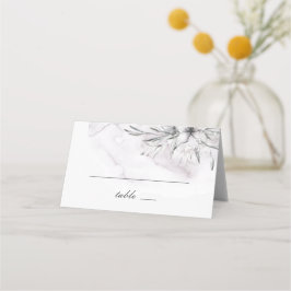 Tarjeta De Asiento Elegante boda floral de agua mala morada polvorien