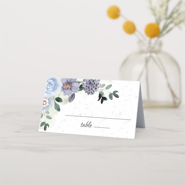 Tarjeta De Asiento Elegante Boda Floral Purple Bridal Shower (Anverso)