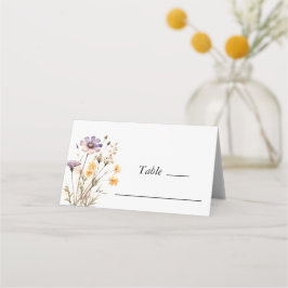 Tarjeta De Asiento Elegante Boda floral púrpura claro