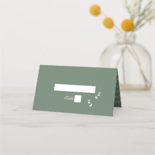 Tarjeta De Asiento Elegante Boda formal de escritura verde salada