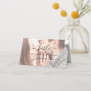 Tarjeta De Asiento Elegante Boda fotográfico transparente moderno