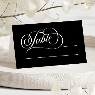 Tarjeta De Asiento Elegante Boda Minimalista clásico