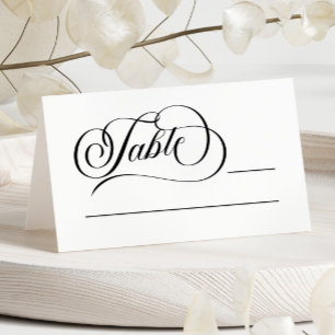 Tarjeta De Asiento Elegante Boda Minimalista clásico