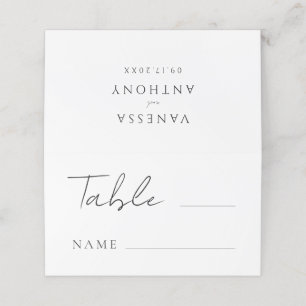 Tarjeta De Asiento Elegante Boda Minimalista moderno