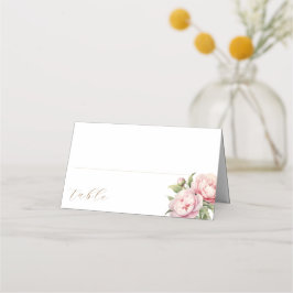 Tarjeta De Asiento Elegante Boda Moderna con Acuarela Floral Rosa