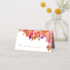 Tarjeta De Asiento Elegante Boda moderno Bouquet veraniego