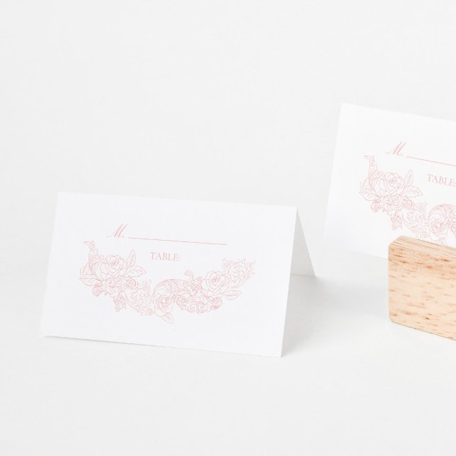 Tarjeta De Asiento Elegante Boda rosa Rubor (Subido por el creador)