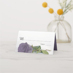 Tarjeta De Asiento Elegante Boda Rosa turbio morado