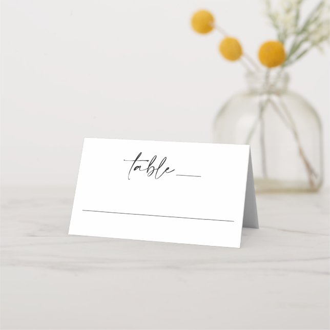 Tarjeta De Asiento Elegante Boda simple de escritura a mano mínima (Anverso)