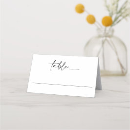Tarjeta De Asiento Elegante Boda simple de escritura a mano mínima