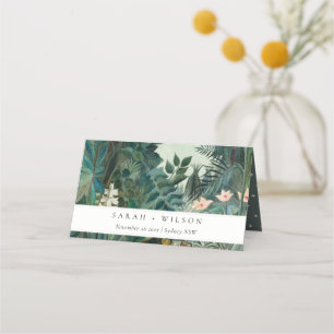 Tarjeta De Asiento Elegante Boda tropical tropical exótico y rústico