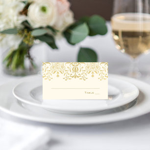 Tarjeta De Asiento Elegante boda vintage glamour marfil dorado