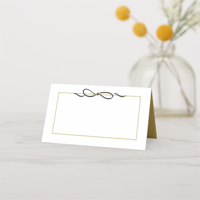 Tarjeta De Asiento Elegante borde dorado negro (Anverso)