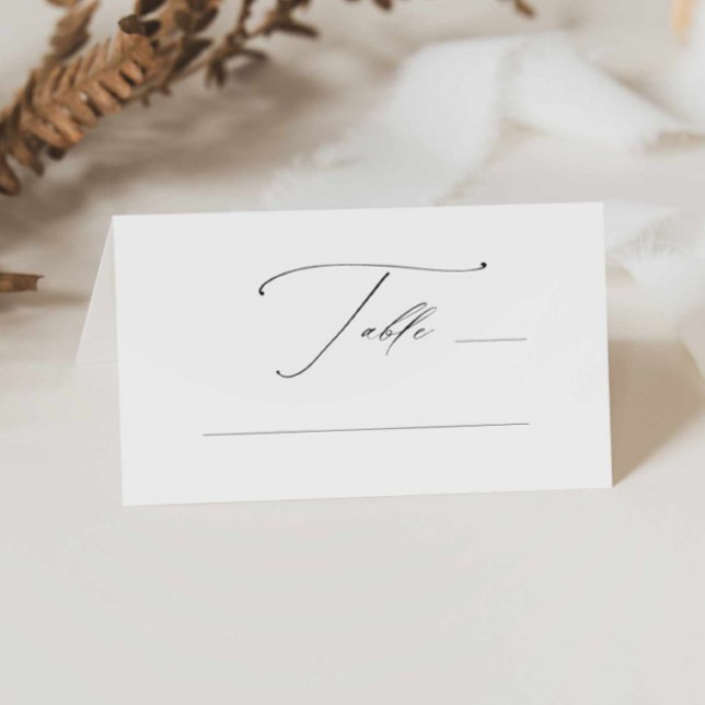 Tarjeta De Asiento Elegante caligrafía Boda Tent Place Card (elegant simple wedding tent place card blank, modern calligraphy escort card,  name card with table)