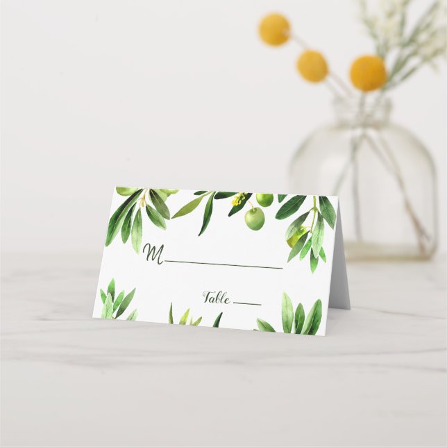 Tarjeta De Asiento Elegante carta de Olive Boho Garden Place Card (Anverso)