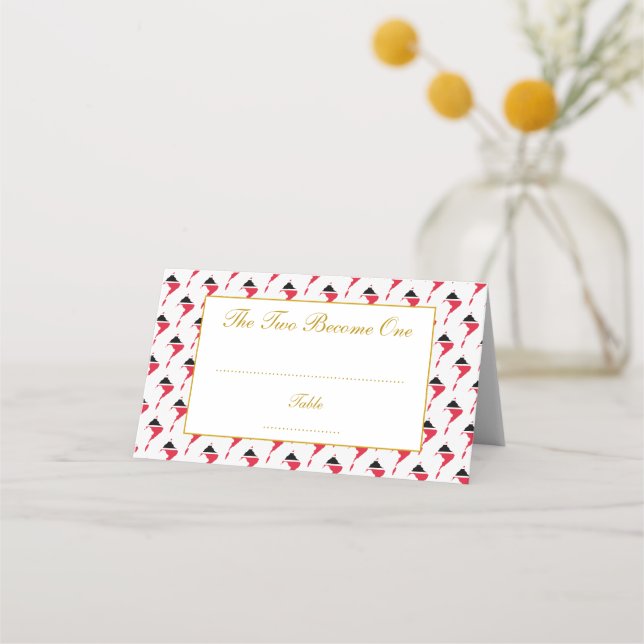 Tarjeta De Asiento Elegante celebración del Boda de TRINIDAD en TOBAG (Anverso)