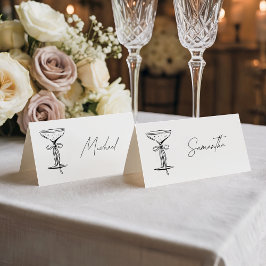 Tarjeta De Asiento Elegante Champán Blanco 