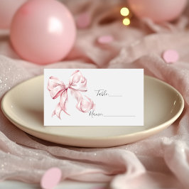Tarjeta De Asiento Elegante Chica de Baby Shower de Perlas Rosadas