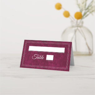 Tarjeta De Asiento Elegante Clásico Boda de Frambuesa Burgundy