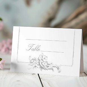 Tarjeta De Asiento Elegante clásico floral rococó francés