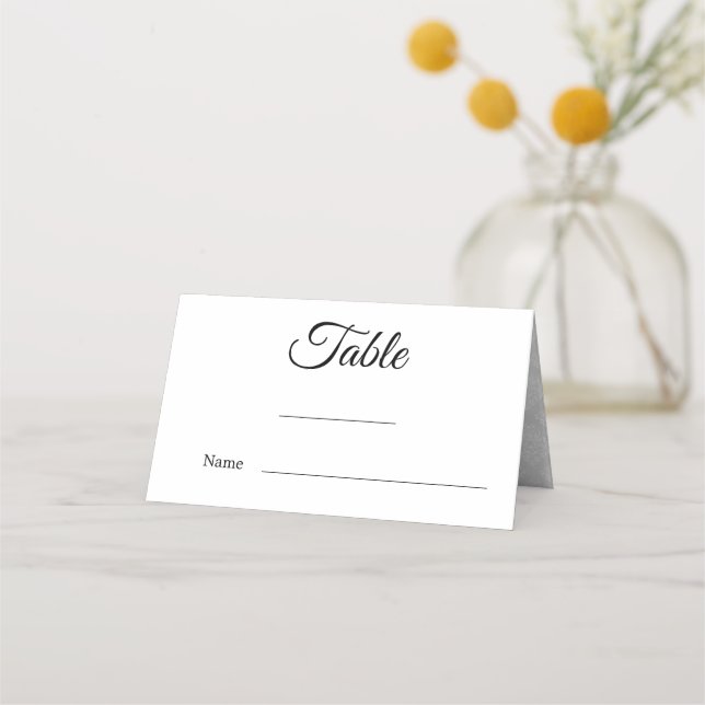 Tarjeta De Asiento Elegante Damask Boda blanco y negro (Anverso)