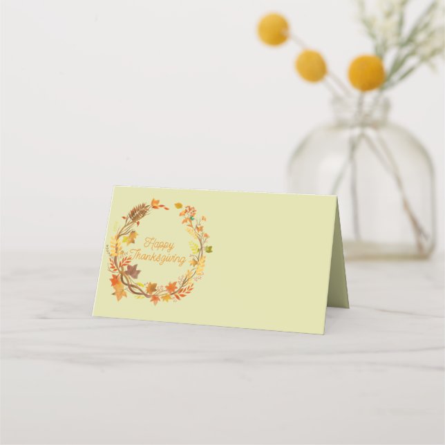 Tarjeta De Asiento Elegante Día de Acción de Gracias Entretenimiento (Anverso)