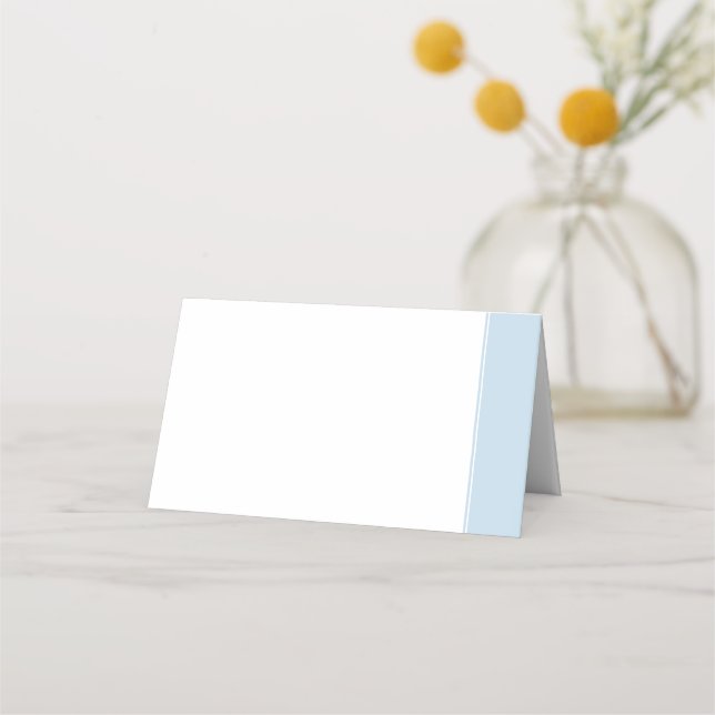 Tarjeta De Asiento Elegante Dusty Blue Stripe Boda Place Card (Anverso)