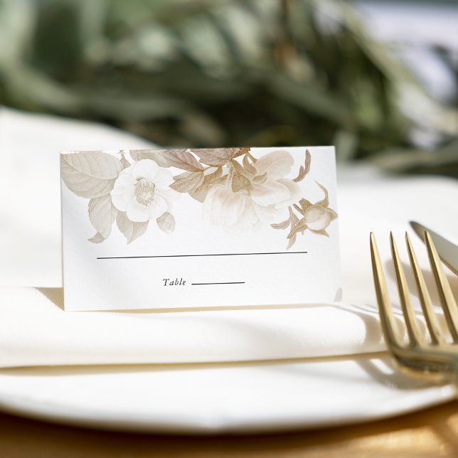Tarjeta De Asiento Elegante Earthy Floral Boda Escort / Place Card (Subido por el creador)