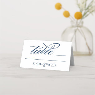 Tarjeta De Asiento Elegante escritura de caligrafía azul marino para 