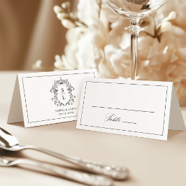 Tarjeta De Asiento Elegante Escudo barroco Boda Monograma
