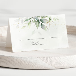 Tarjeta De Asiento Elegante Eucalyptus deja Boda de oro de la vegetac