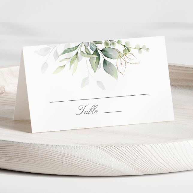 Tarjeta De Asiento Elegante Eucalyptus deja Boda de oro de la vegetac (Subido por el creador)