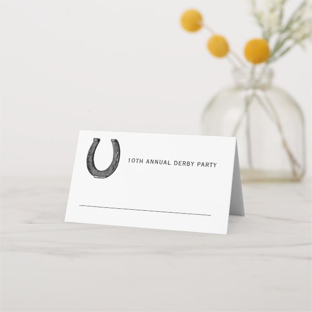 Tarjeta De Asiento Elegante Fiesta Derby de la carrera de caballos bl (Anverso)