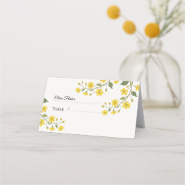 Tarjeta De Asiento Elegante flor verde amarillo de flores silvestres