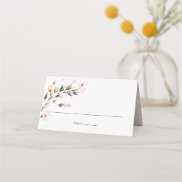 Tarjeta De Asiento Elegante Floral Acuarela Rosa Rubor